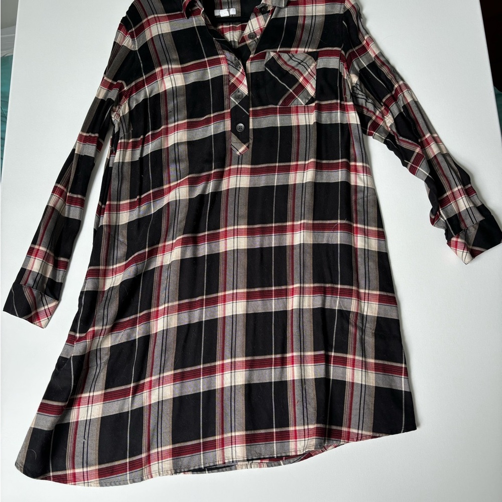 J Jill knee length flannel dress shirt
